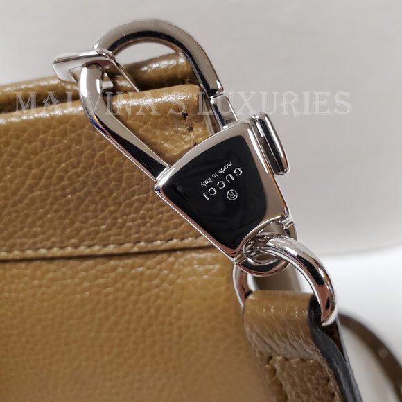 GUCCI BAG 564714 ZUMI MEDIUM GRAINY TAUPE LEATHER TOP HANDLE INTERLOCKING G LOGO - Picture 12 of 16